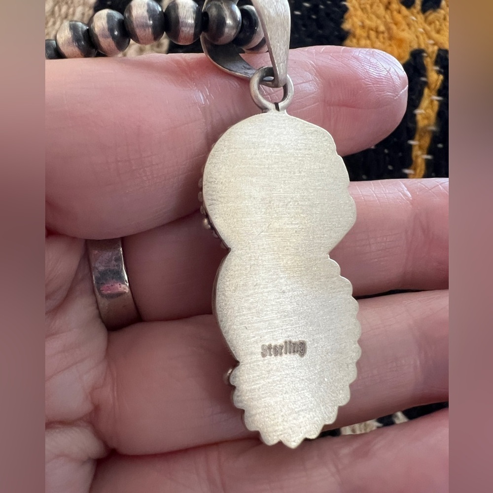 ❤️ Sea Sediment Jasper Statement Navajo Brushed 925 Pendant 2.10”L Unisex 8.8G - Picture 5 of 13